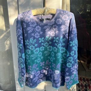 Purple Turquoise print cotton Gudrun Sjoden sweater